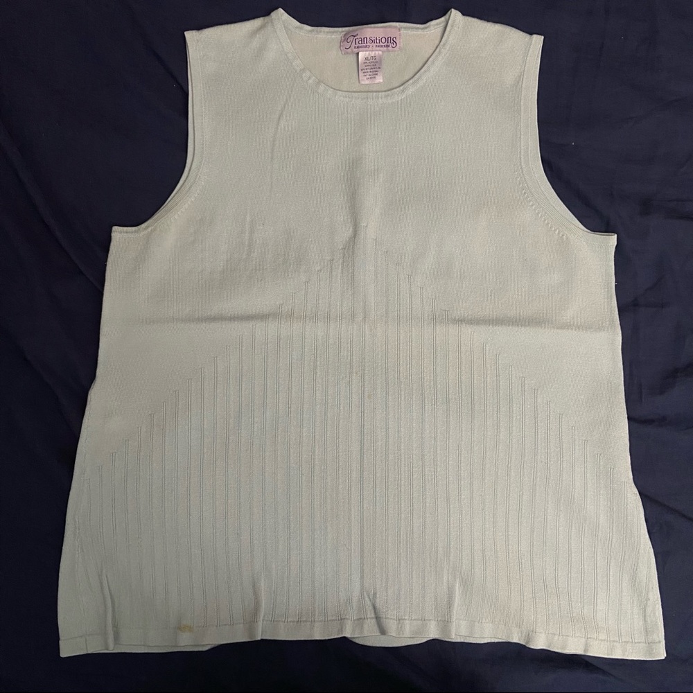 baby blue knit tank top